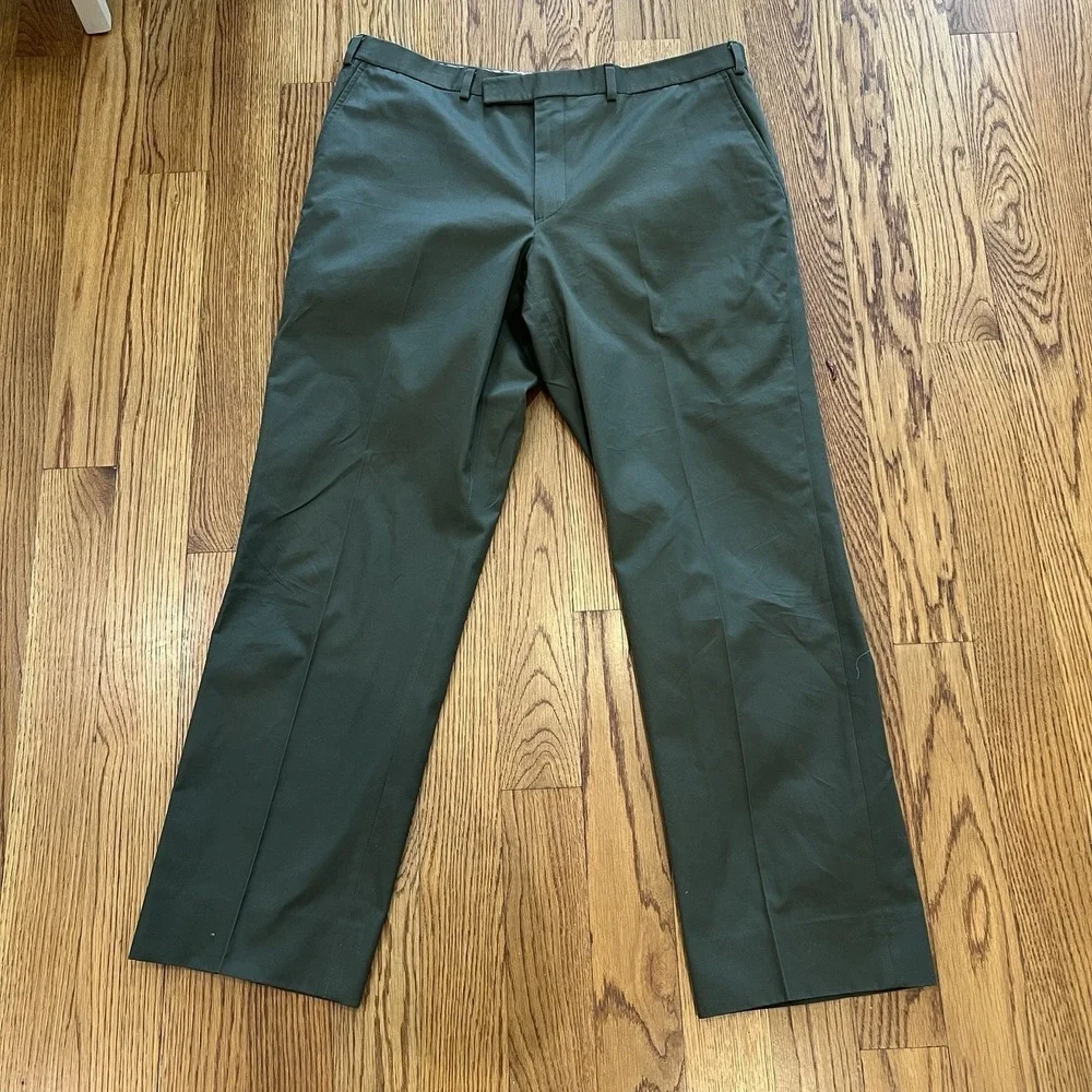 Men's Hertling Trousers Chinos‎ Dark Green 42x31 (measured 40x31) Made In USA